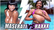 Rachel Raxxx and Maserati XXX go at it, lubricous and rough, in BangBros’ Battle of the GOATs.