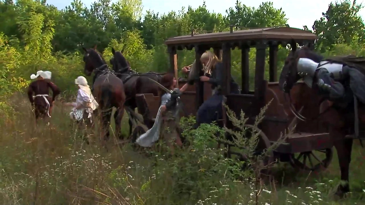 Rough cowboy mounts wild blonde.